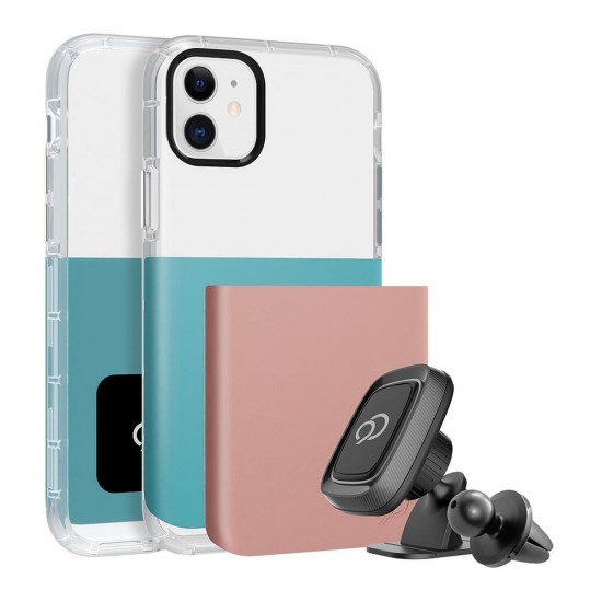 Nimbus9 Ghost 2 Pro for iPhone 11 clear withe Rose Gold & Turquoise Blue