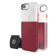 كفر ايفون 8 بلس  قوست مع حامل سيارة مغناطيسي شفاف من شركة نمبوس احمر شفاف