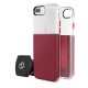 كفر ايفون 8 بلس  قوست مع حامل سيارة مغناطيسي شفاف من شركة نمبوس احمر شفاف
