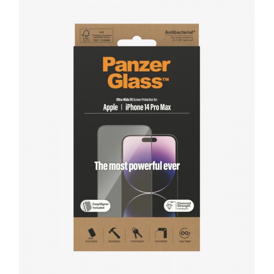 PANZERGLASS  SCREEN PROTECTOR GLASS FOR IPHONE 14 PRO MAX ULTRA WIDE FIT
