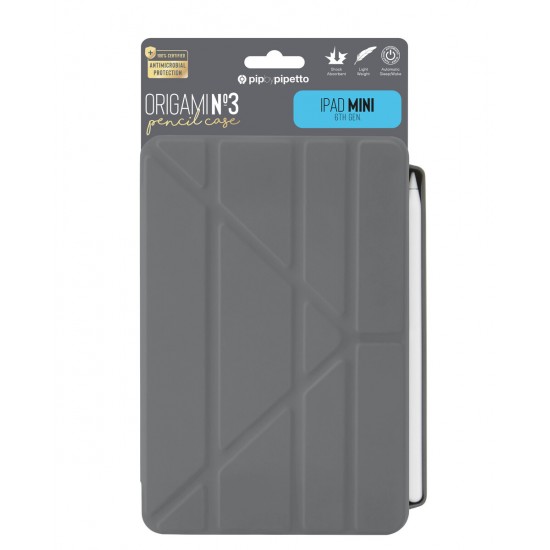 Pipetto iPad Mini 6 Origami No3 Pencil Case Grey