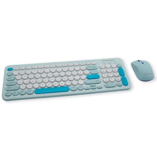 لوحة مفاتيح وفارة لاسلكية عربي انكليزي اللون أزرق من شركة بروميت