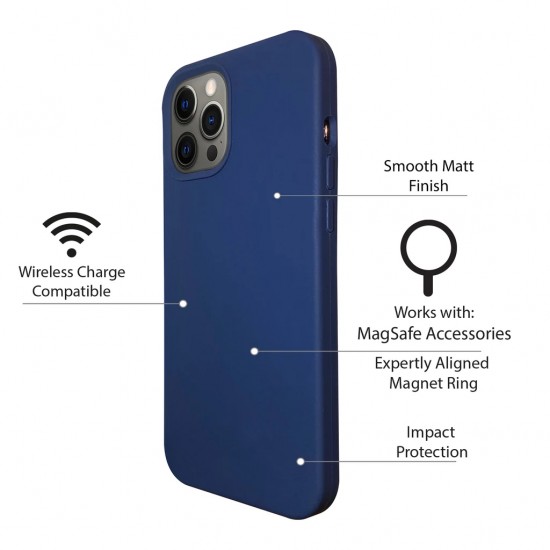 iPhone 12 Pro Max Magnetic Liquid Silicon Case blue by Uunique