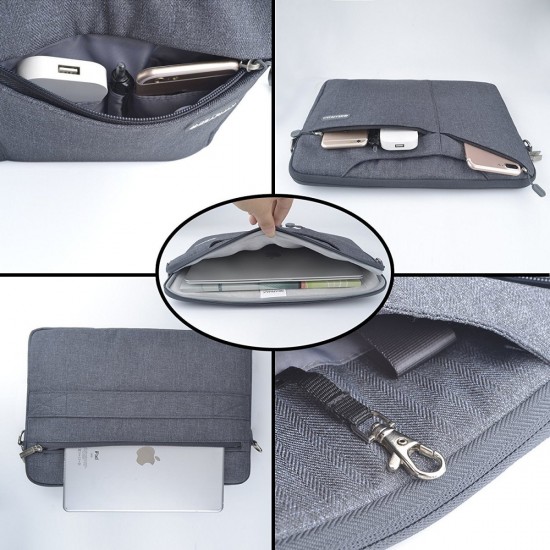 bag for laptop size 13.3 inch pocket slim case gray - by wiwu