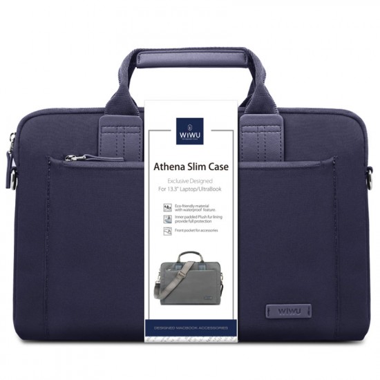 bag for laptop size 13.3 inch Athena slim case blue - by wiwu