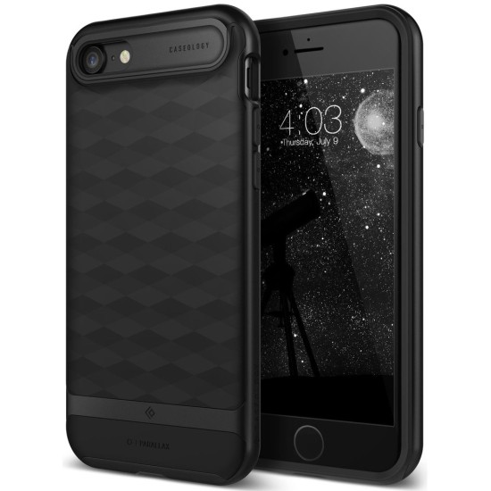 APPLE IPHONE 7 CASEOLOGY PARALLAX SERIES TEXTURED PATTERN GRIP CASE - MATTE BLACK