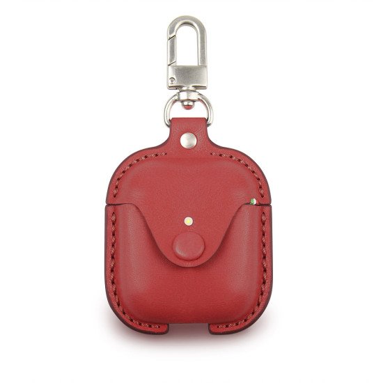 Leather Case For Apple AirPods RED -by cozistyle