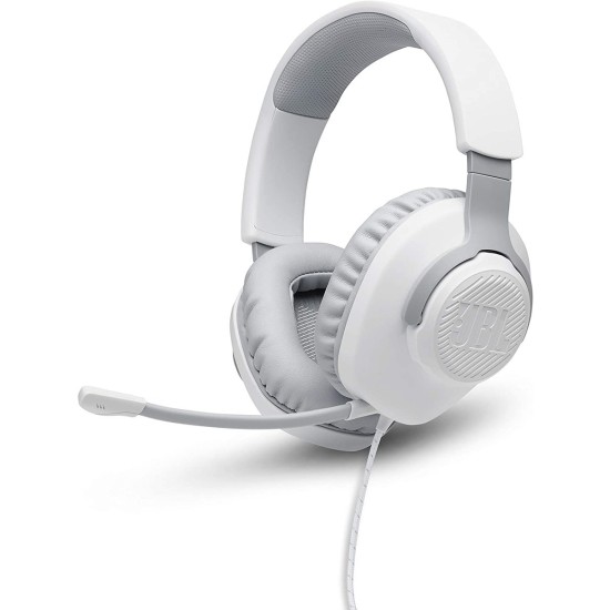 JBL Quantum 100 Wired Over-Ear Gaming Headphones white