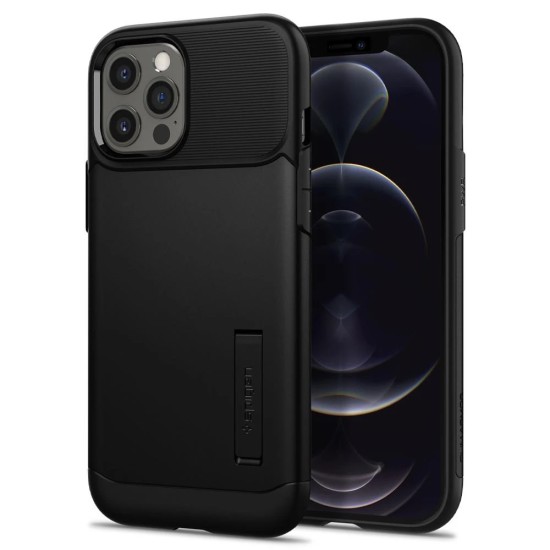 cover for iPhone 12 & 12 Pro Case Slim Armor Black by spigen