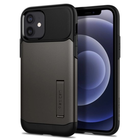 cover for iPhone 12 & 12 Pro Case Slim Armor Gunmetal by spigen