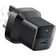 Anker 323 Charger 33W Black Dual Port USB-C & USB-A Charger