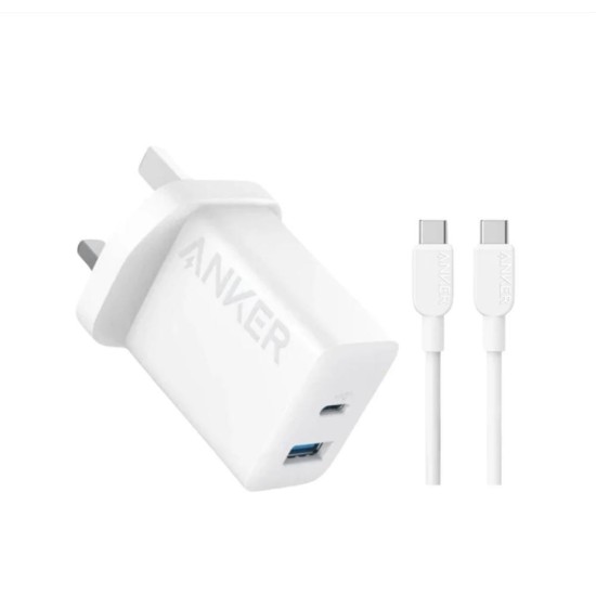 Anker Charger 20W 2-Port with USB-C Cable White