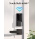 eufy Security C210Smart Lock 5-in-1 Keyless Entry Door Lock Built-in WiFi Deadbolt Smart Door Lock, No Bridge Required,Touchscreen Keypad App Remote Control, BHMA Cert