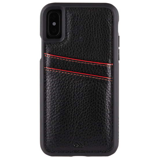 cover iphone x Tough ID genuie leather by CASE-MATE- BLACK