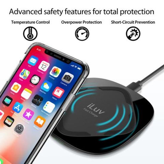 Wireless Charging 10 W Qi Fast  BLACK BY ILUV