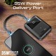 Promate 10000 mAh Power Bank With 35 W Power Deivery With Built in C And Lightning Cable BLACK