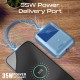 Promate 10000 mAh Power Bank With 35 W Power Deivery With Built in C And Lightning Cable BLUE