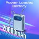 Promate 20000 mAh Power Bank With 35 W Power Deivery With Built in C And Lightning Cable BLUE