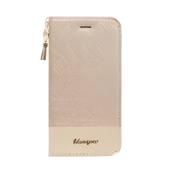 Uunique iPhone 7 Champagne Weave Folio Hard Shell Beige