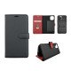 Nutrisiti iPhone 12 or 12 Pro 2 IN 1  Eco leather folio & Detachable back case Black & Red  by Uunique