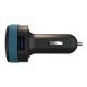 Fast Lightning Car Charger 3.4 Amps with Built in 4 Inches Cable and Extra USB Charging Port to Charge 2nd Device Black Wild Flag